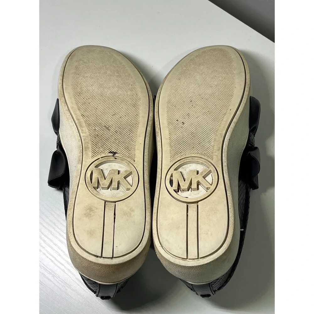Michael Kors Bella‎ Ruffled Snake Embossed Leather Platform Slip On Sneakers 6M